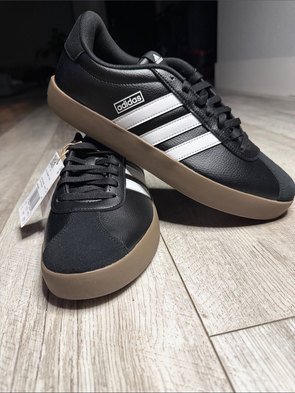 Adidas VL Court 3.0 Men’s Black with White Stripes Sneakers